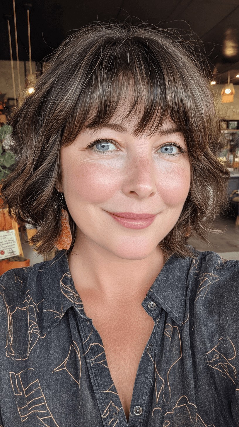 Chic Textured Short Cut with Soft Bangs