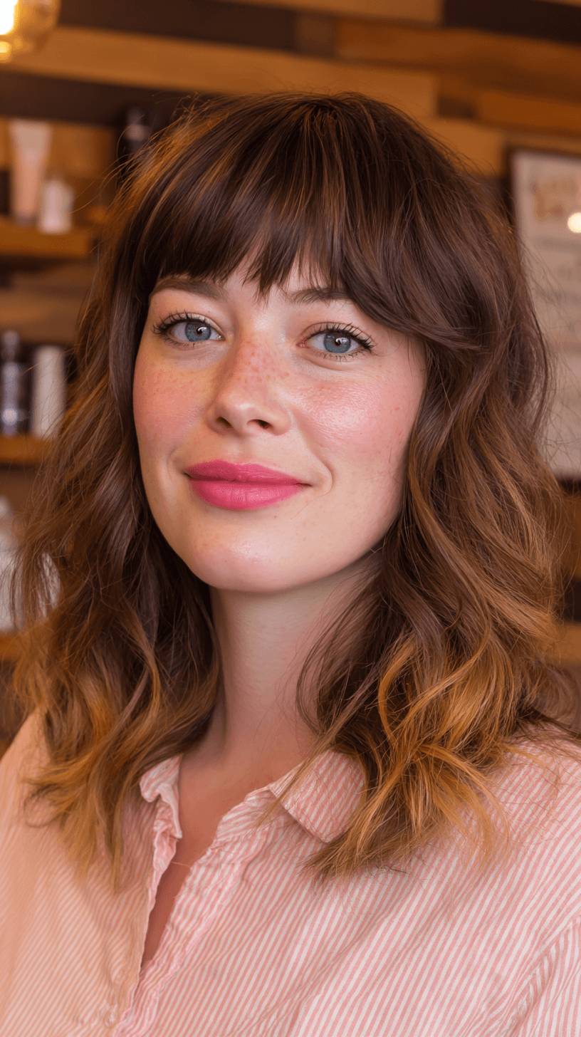 Chic Textured Shoulder-Length Cut with Soft Bangs