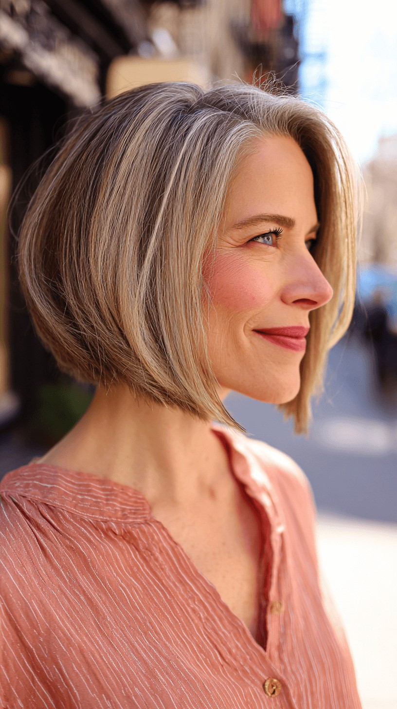 Chic Textured Slope Bob with Soft Waves