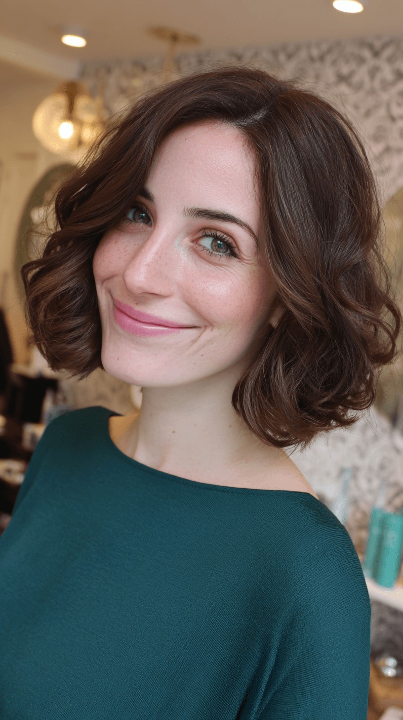 Chic Voluminous French Bob with Soft Curls