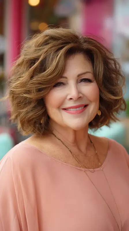 Chic Voluminous Layered Bob with Soft Waves