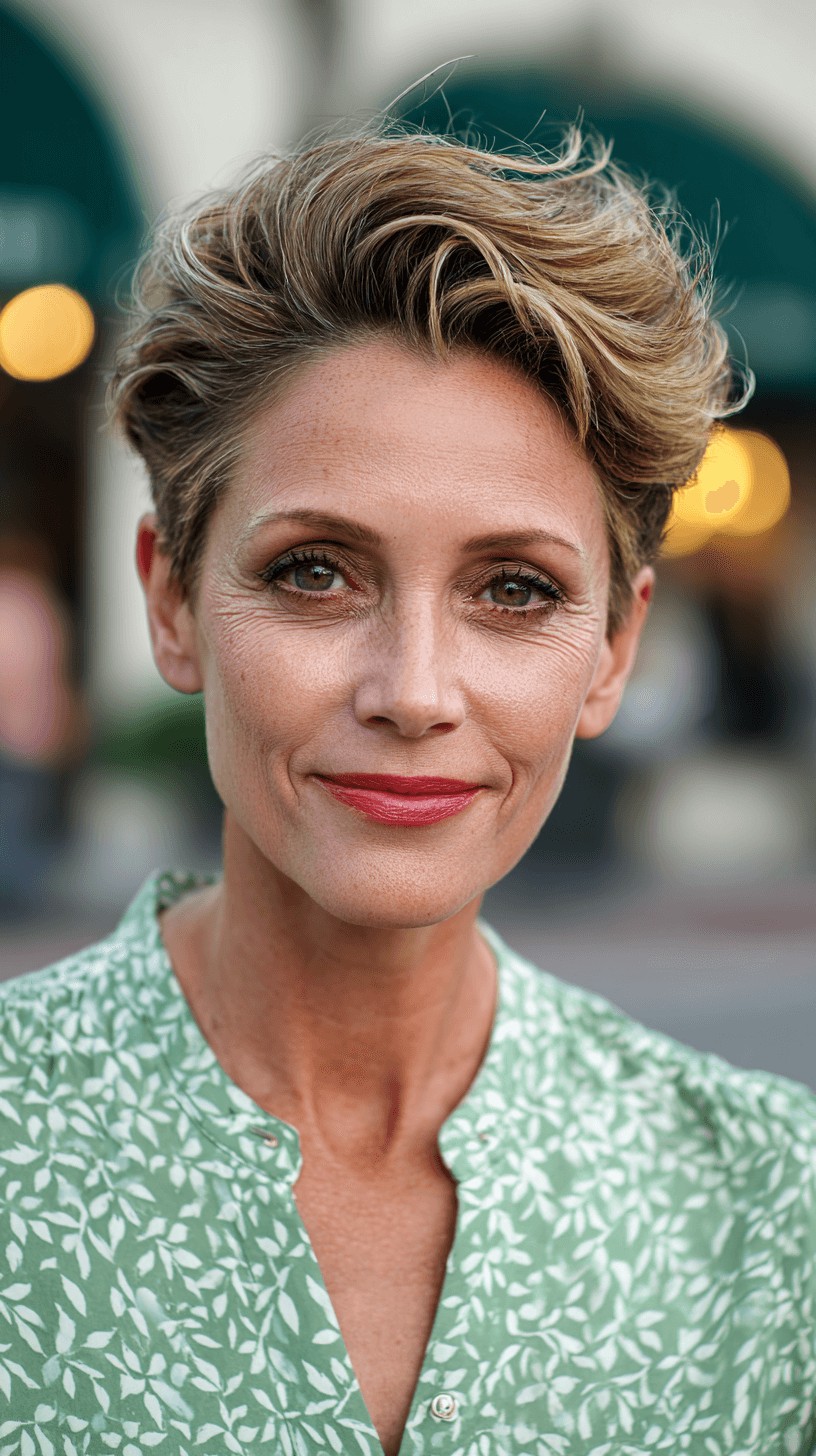 Chic Voluminous Pompadour Pixie Cut