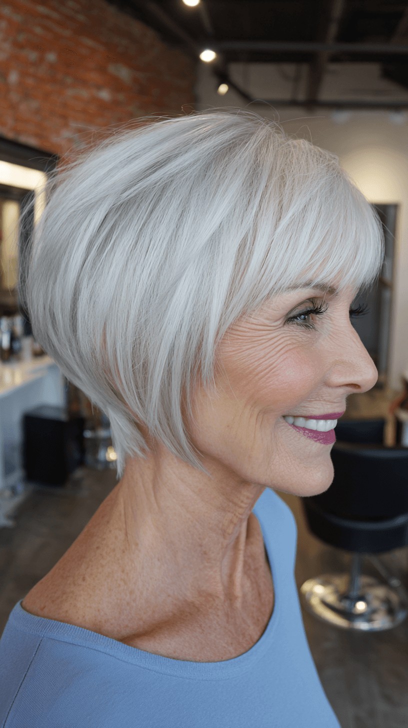 Delicate Textured Pixie Bob with Subtle Bangs