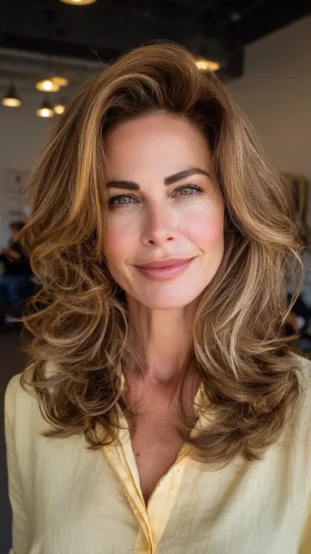 Dynamic Voluminous Layered Cut with Rich Highlights