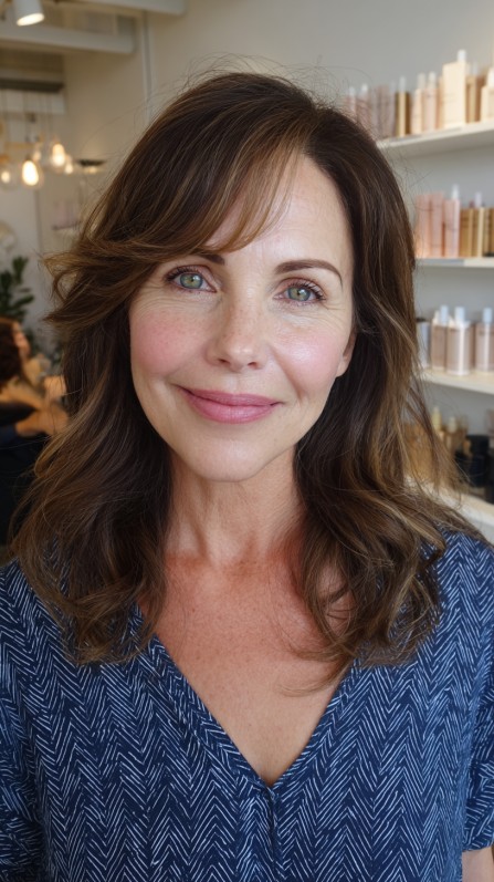 Effortless Layered Waves with Soft Bangs