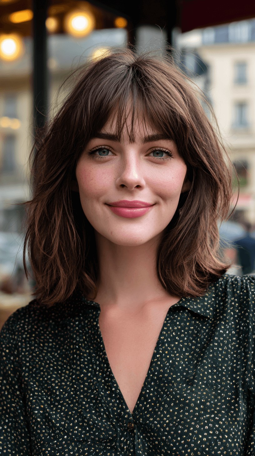 Effortlessly Chic Mid-Length Shag with Fringe