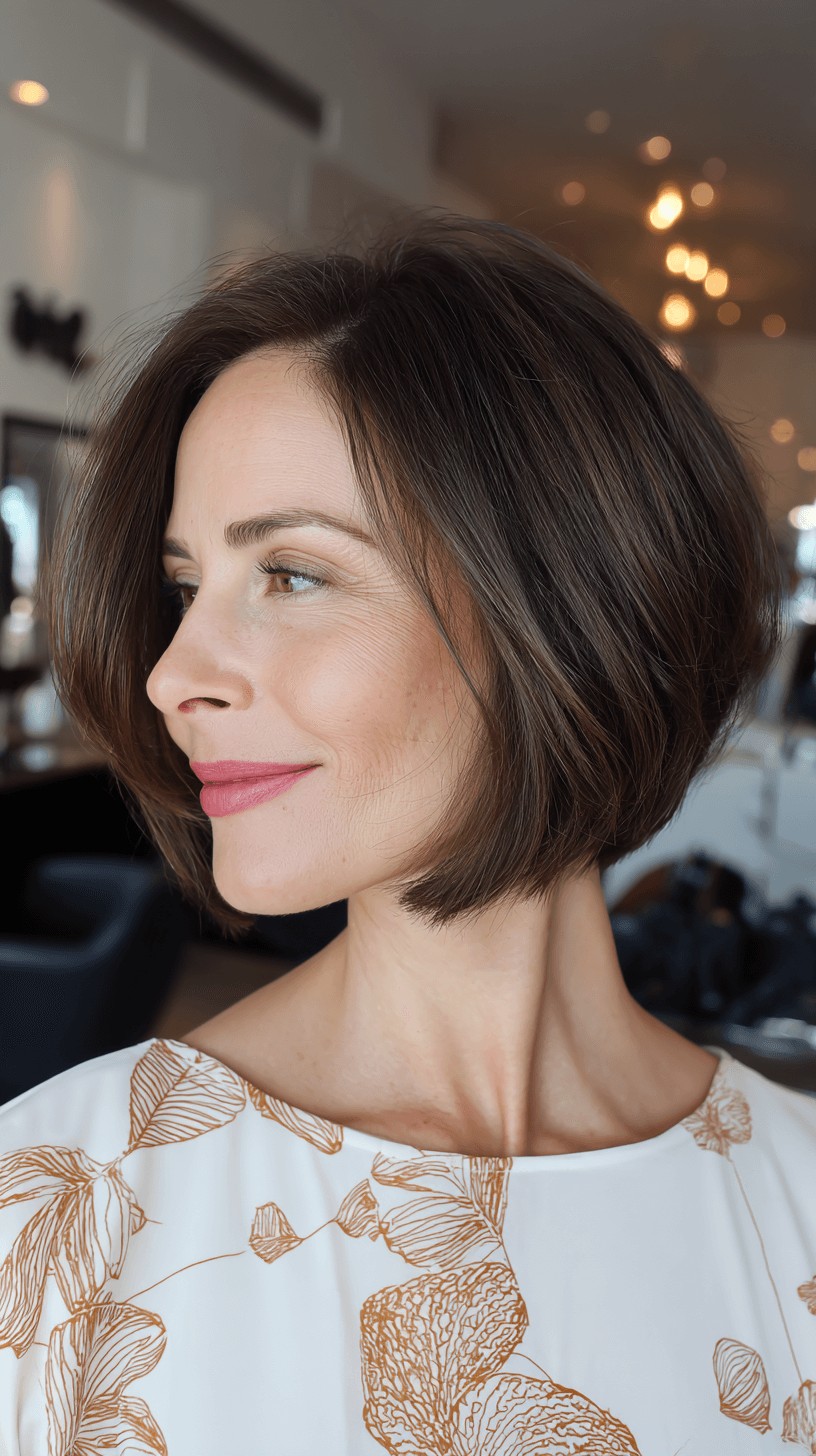 Elegant Stacked Slope Bob with Subtle Movement