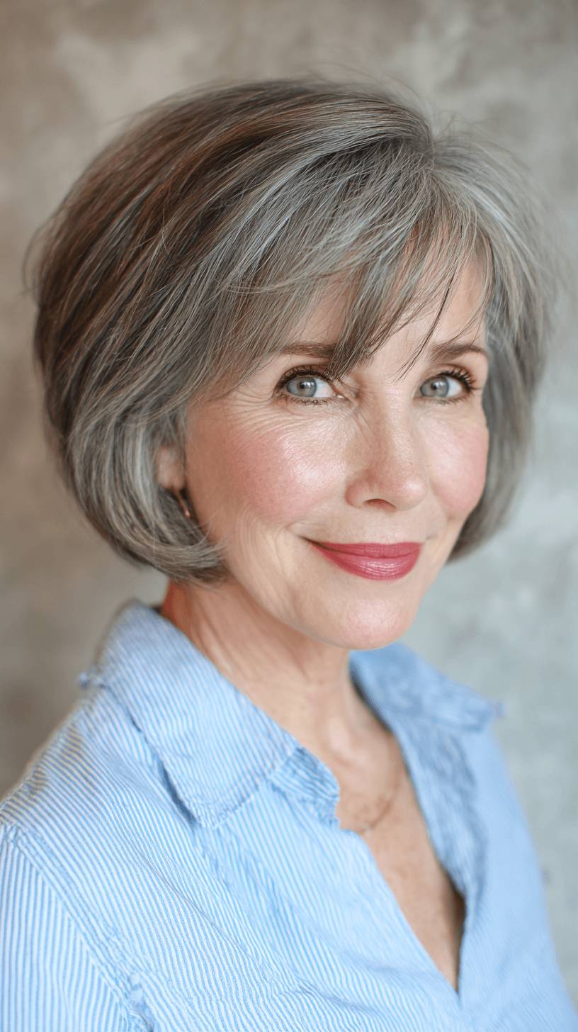 Elegant Textured Bob with Soft Bangs