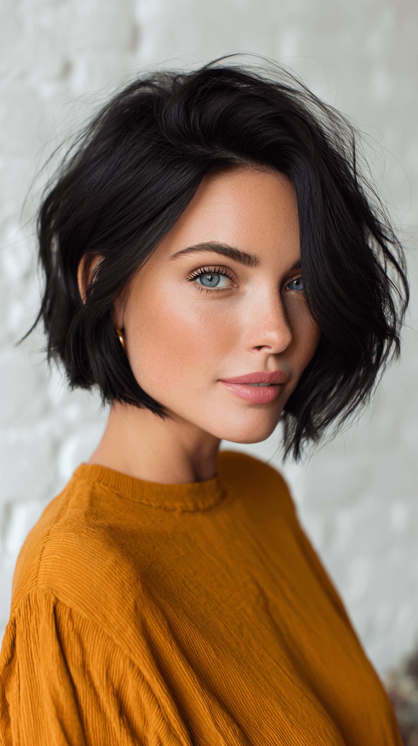 Elegant Textured French Bob with Soft Waves