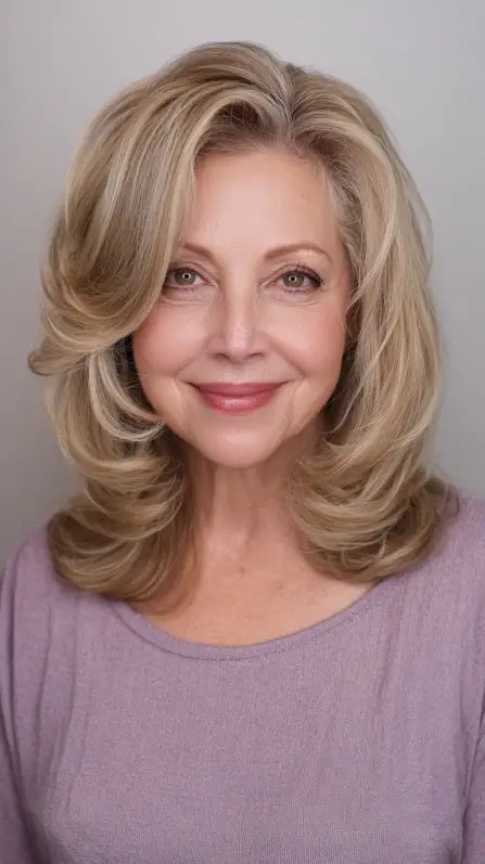 Elegant Voluminous Layered Cut with Soft Waves