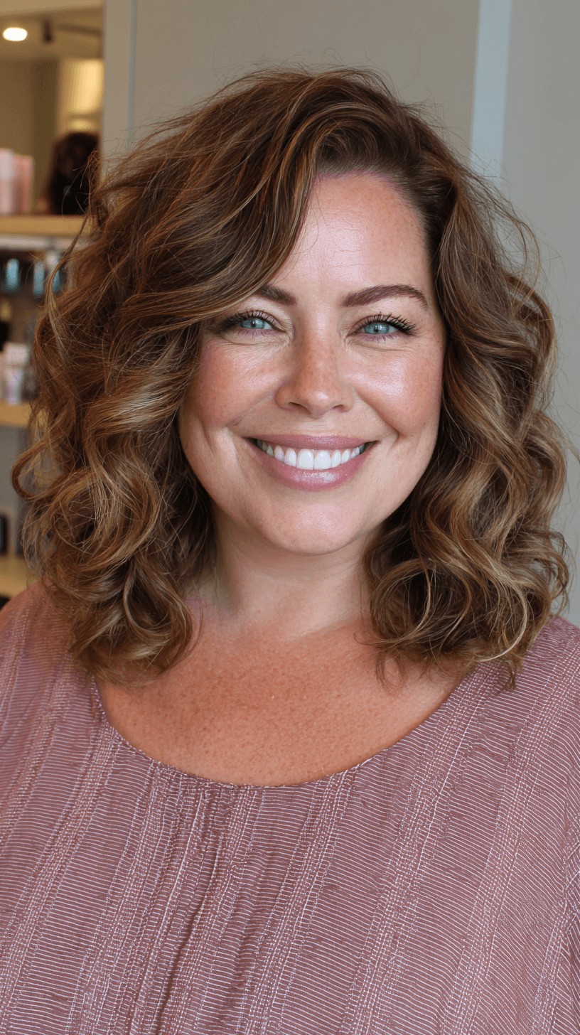 Fluffy Medium-Length Curly Cut with Soft Volume