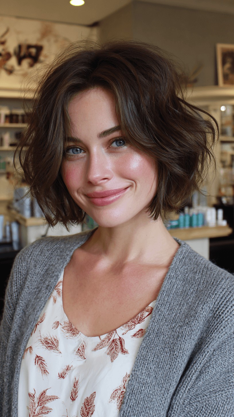 Modern Textured French Bob with Effortless Waves