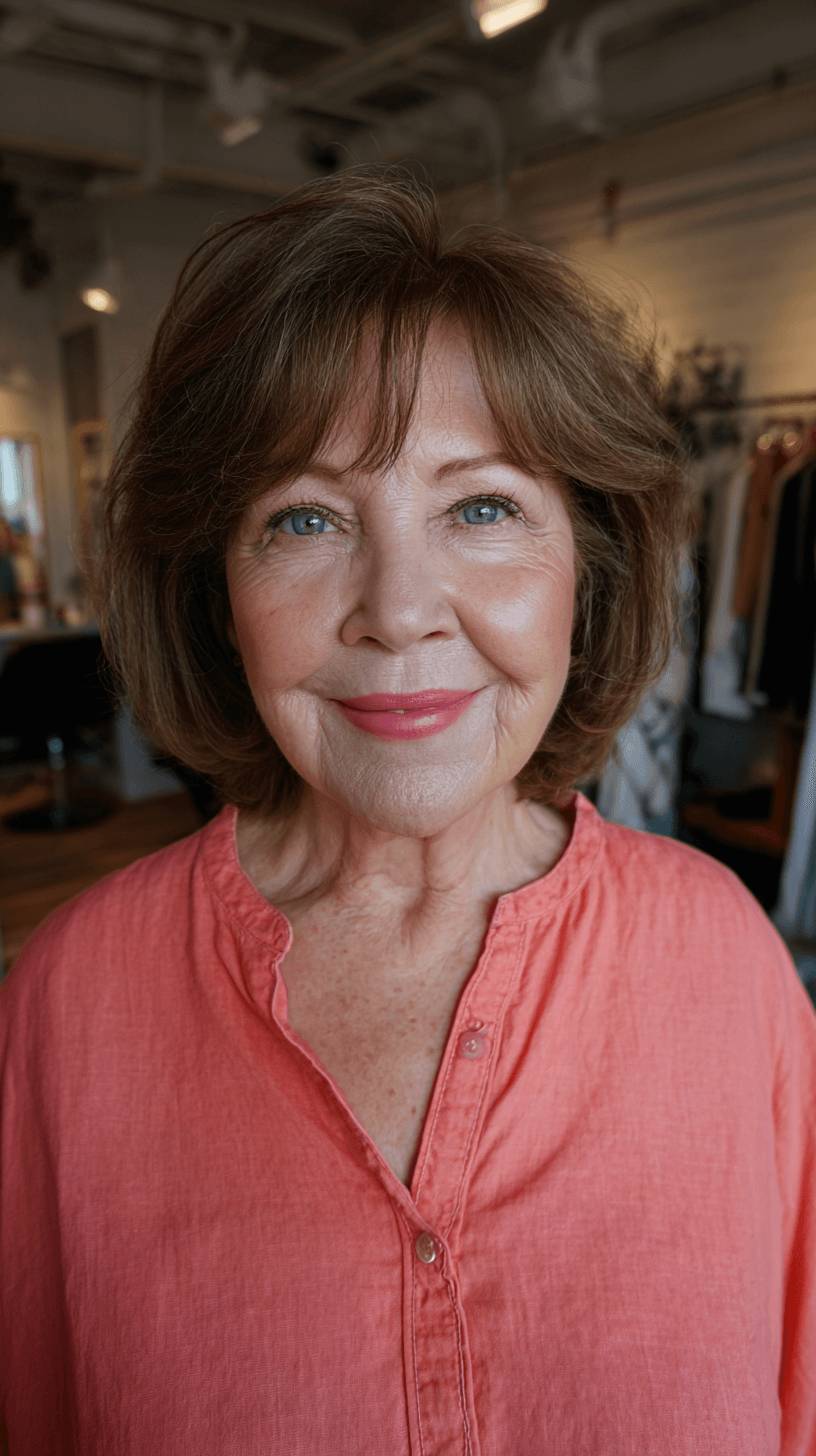 Modern Textured Lob with Soft Bangs