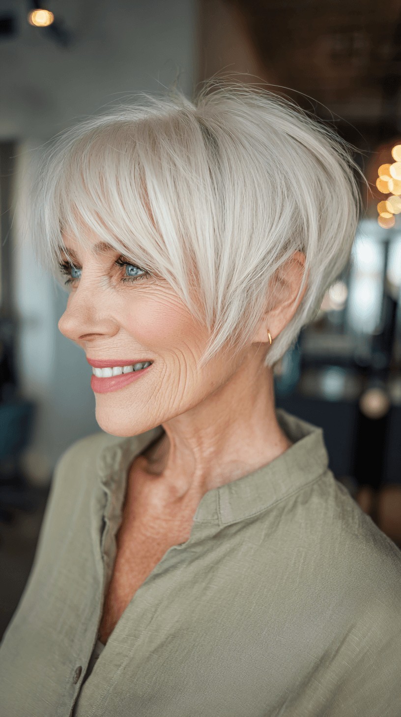 Modern Textured Pixie Bob with Subtle Bangs