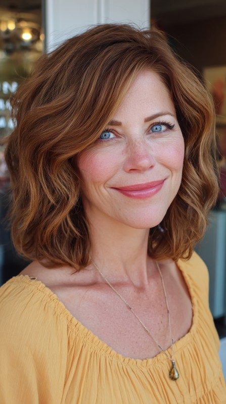 Modern Textured Shoulder-Length Cut with Soft Waves