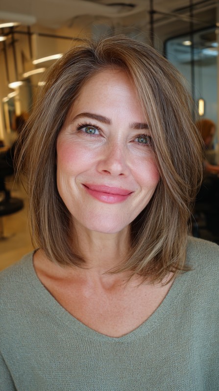 Modern Textured Shoulder-Length Cut with Subtle Layers