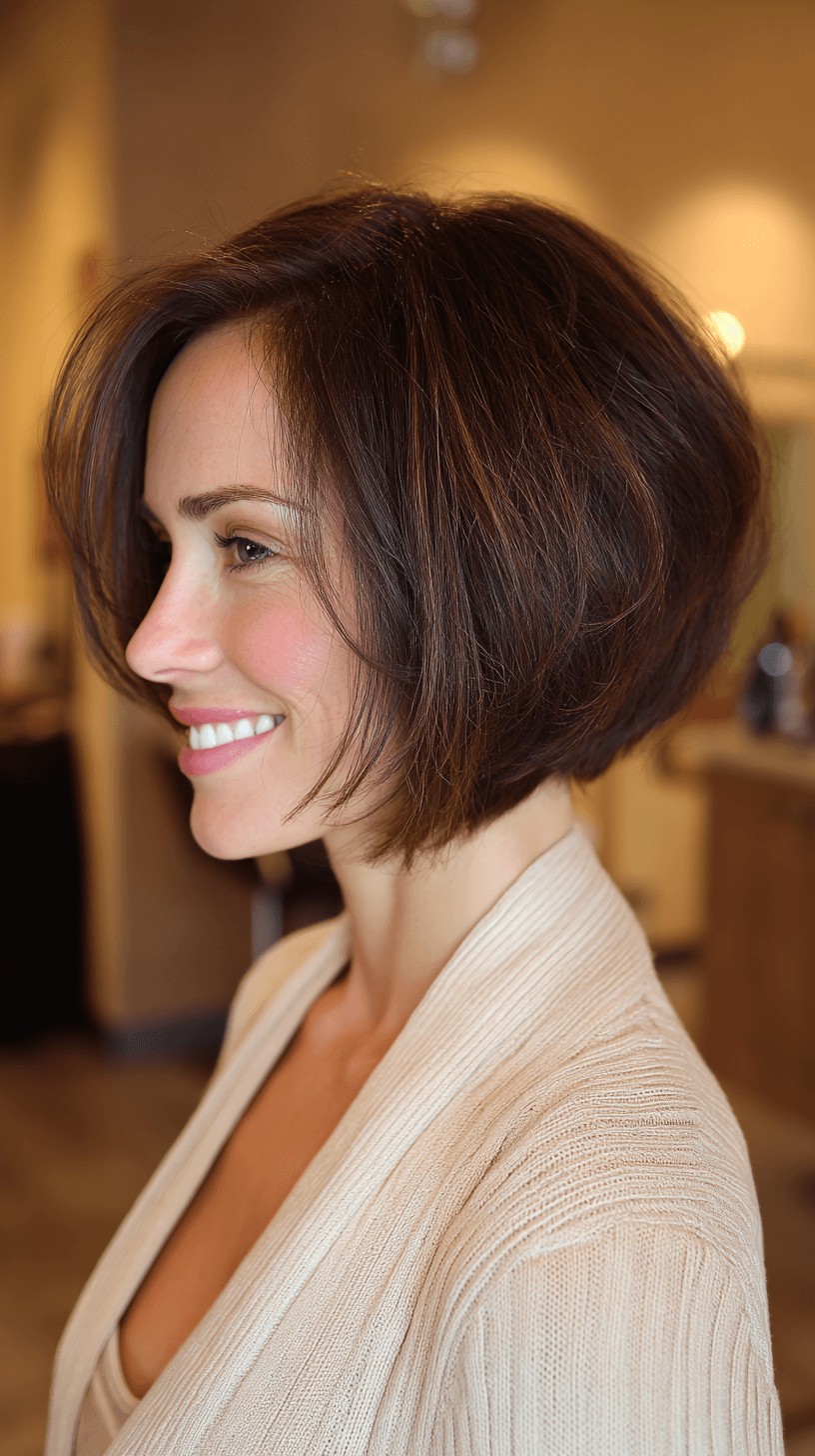 Modern Textured Slope Bob with Subtle Layers