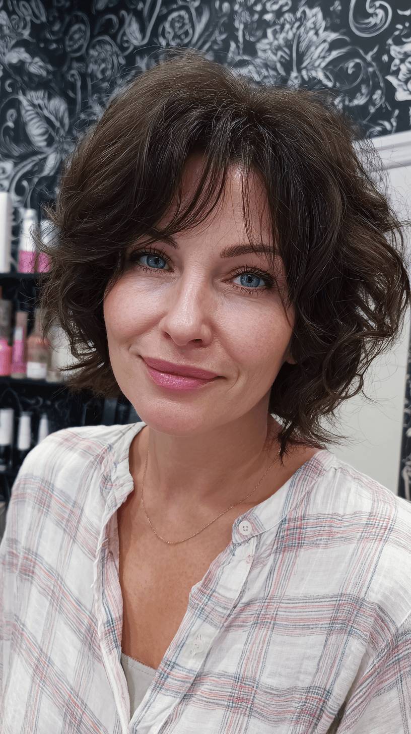 Playful Shaggy Bob with Defined Curls