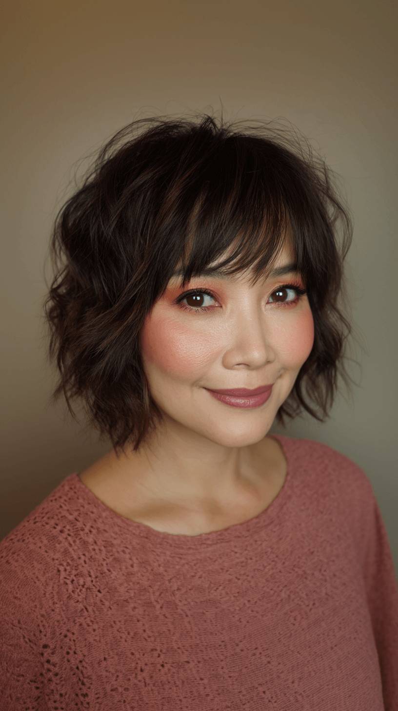 Playful Shaggy Bob with Defined Texture