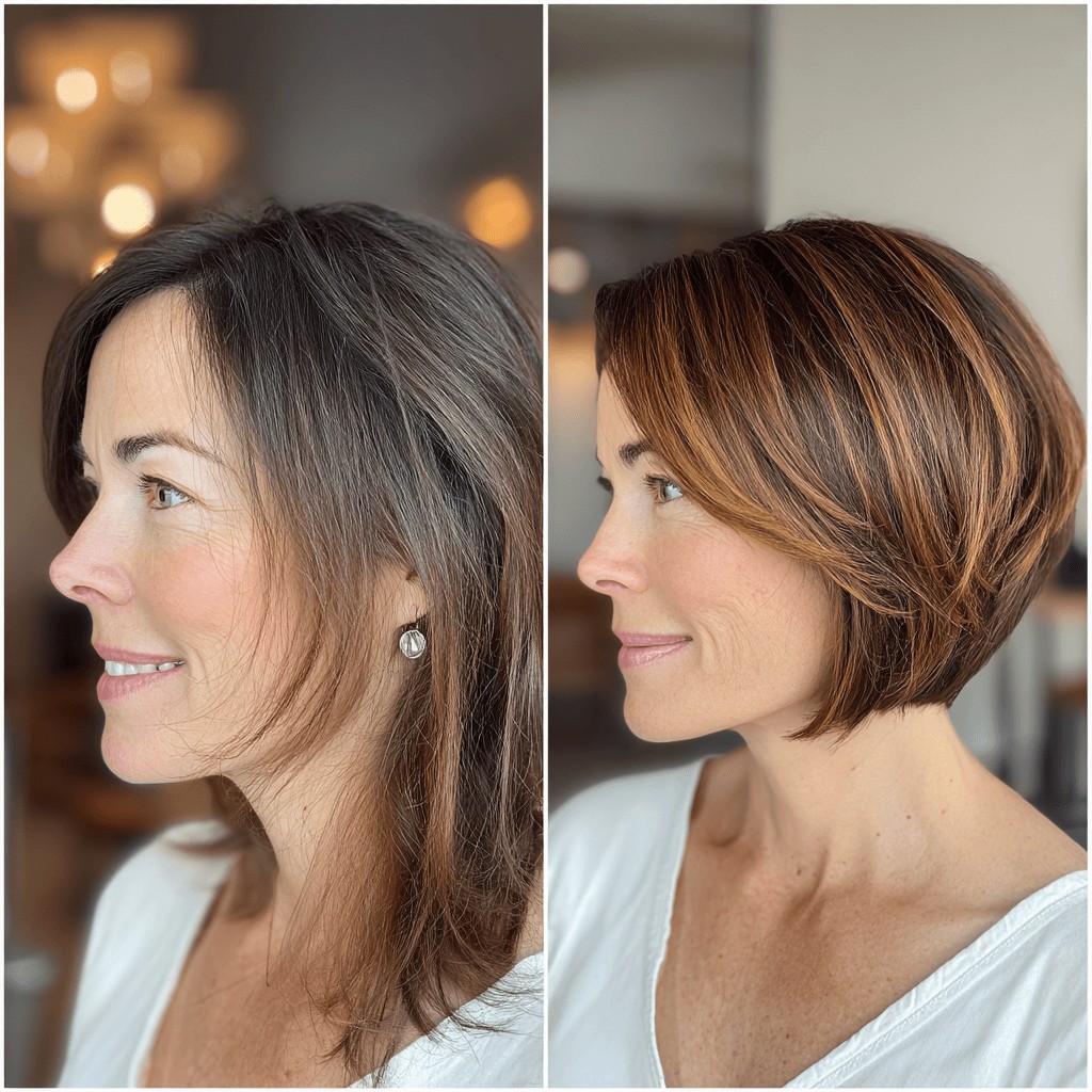 Radiant Textured Slope Bob with Subtle Highlights