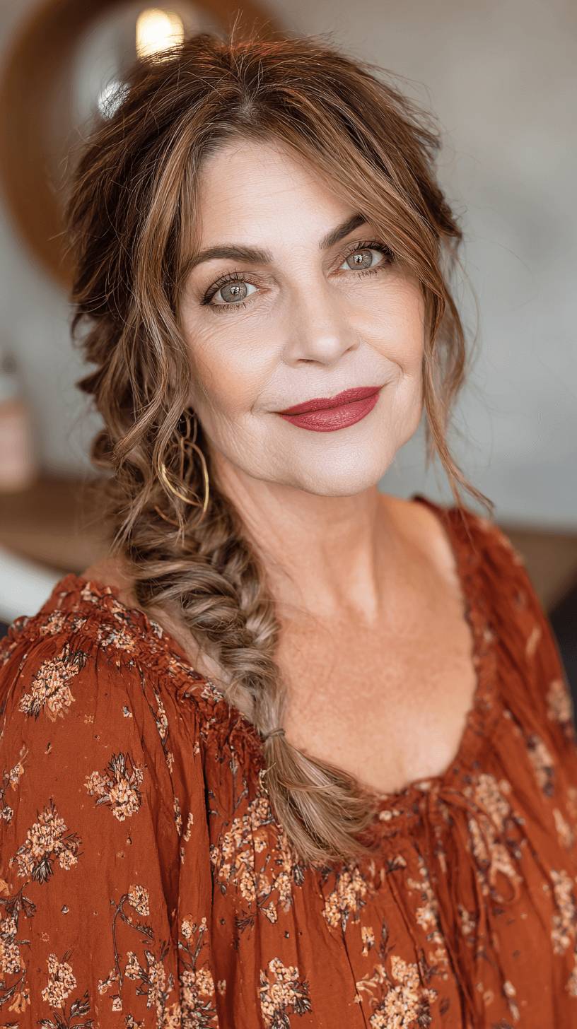 Romantic Fishtail Braid with Soft Waves