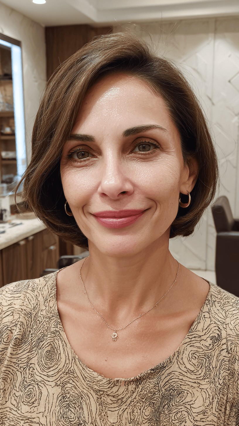 Sleek Chin-Length Blunt Bob with Natural Shine