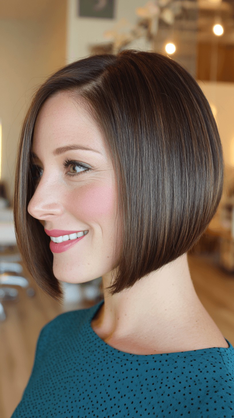 Sleek Classic Slope Bob with Subtle Dimension
