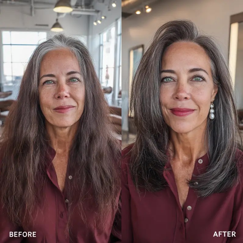 Sleek Long Layered Cut with Subtle Movement