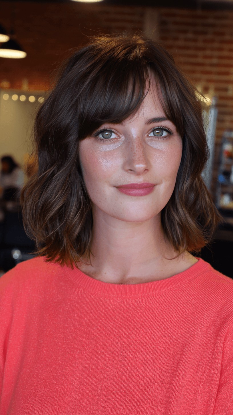 Soft Textured Bob with Wispy Bangs