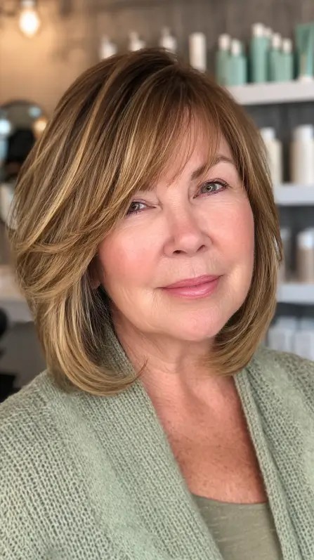 Softly Blended Layered Cut with Face-Framing Bangs