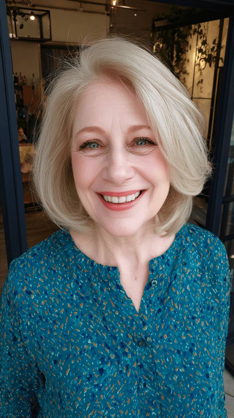 Softly Layered Blonde Bob with Gentle Movement