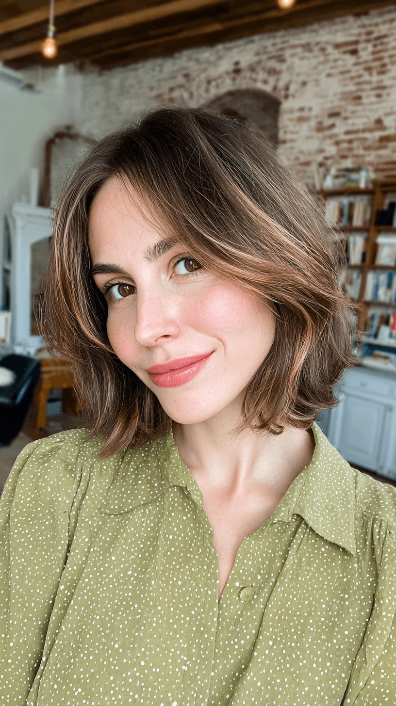 Softly Layered French Bob with Natural Movement