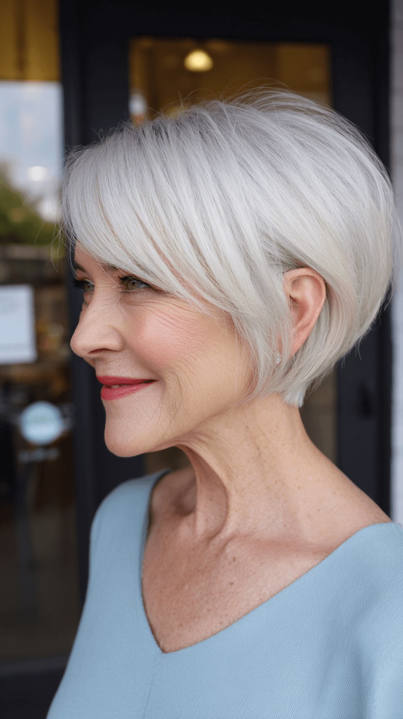 Softly Layered Silvery Pixie Bob