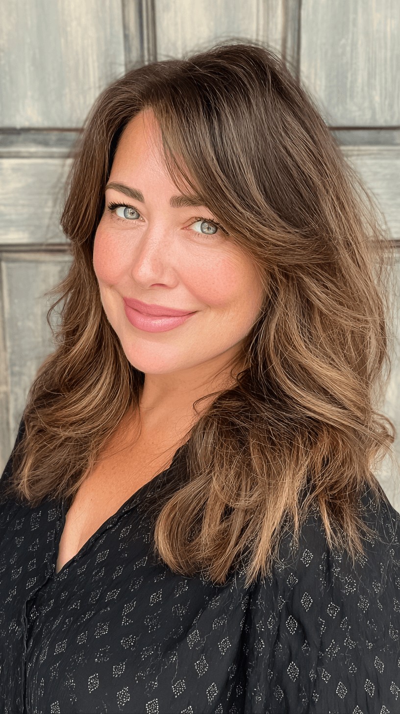 Softly Layered Warm Brown Cut with Subtle Face-Framing Layers