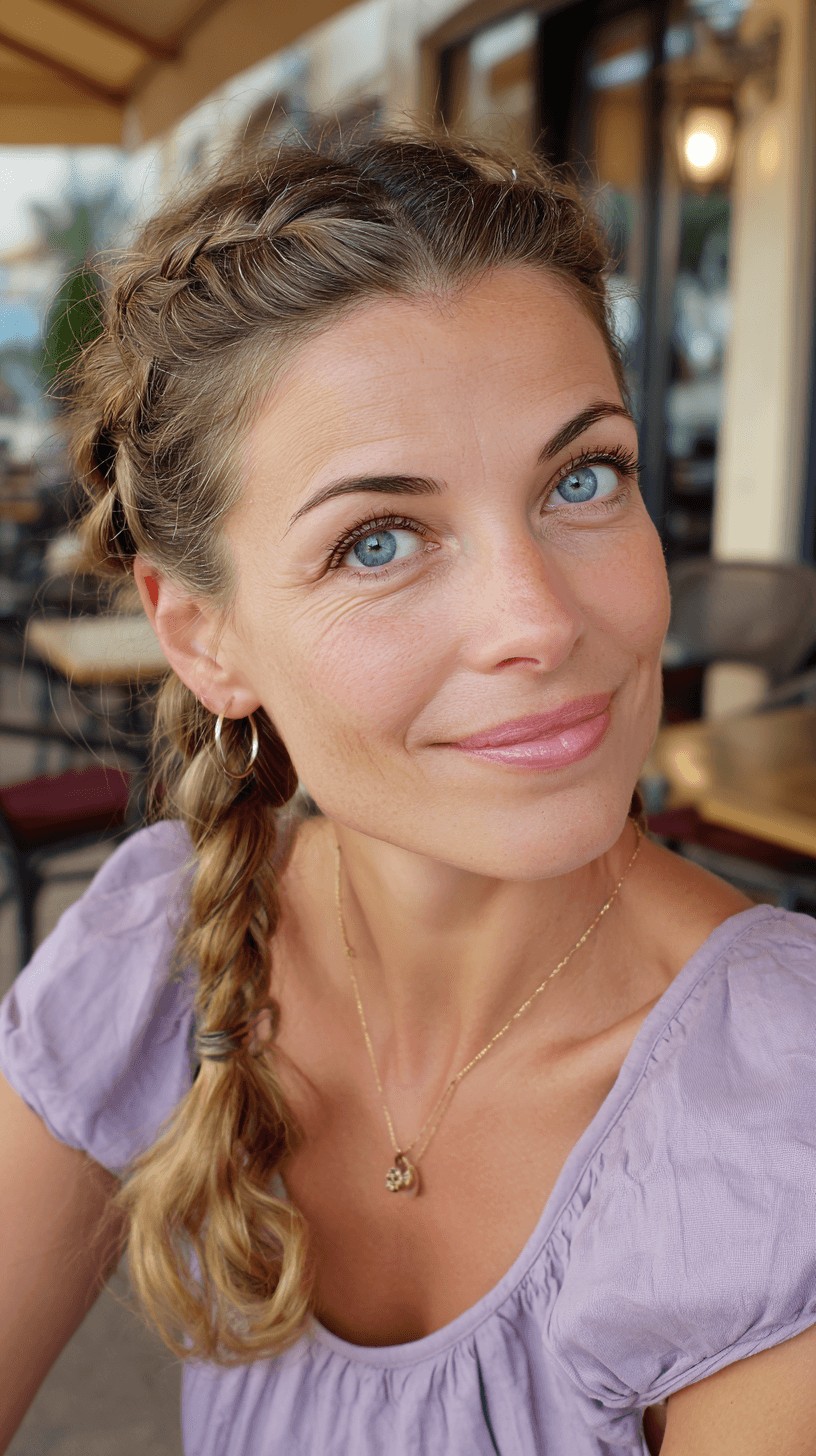 Stylish Braided Half-Up with Loose Waves