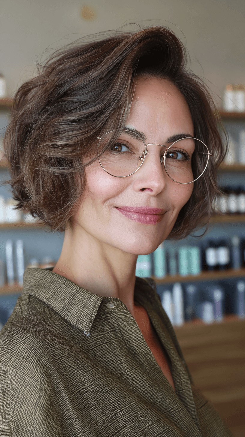 Stylish Feathered Bob with Soft Volume