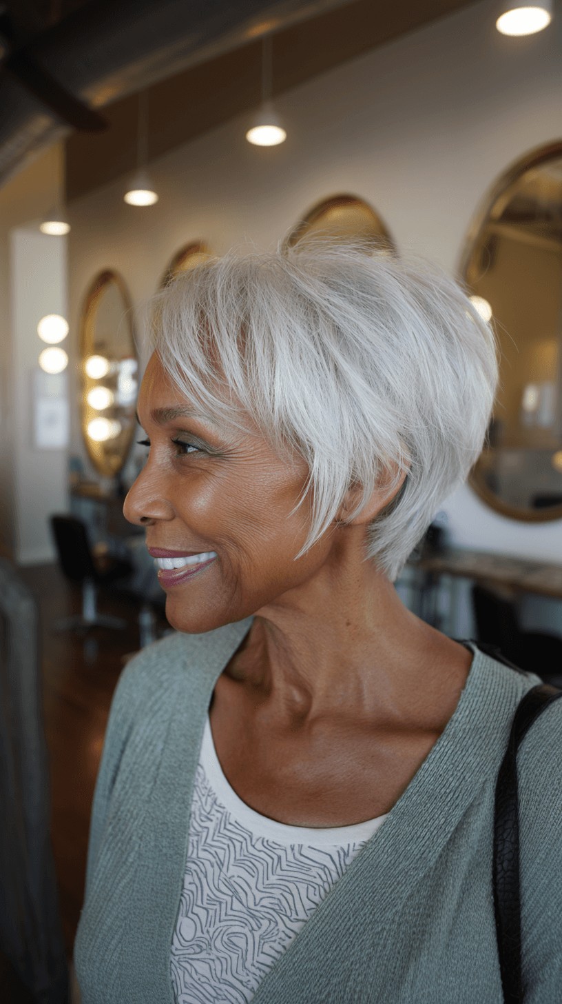 Stylish Short Pixie Bob with Feathered Layers