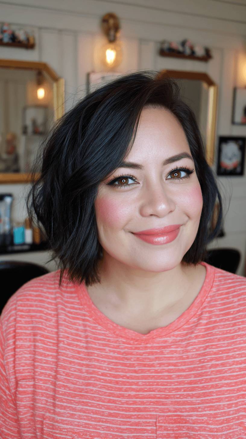 Stylish Textured Lob with Soft Waves