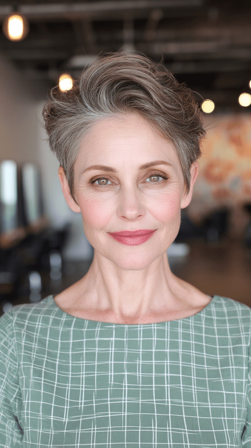 Stylish Textured Pompadour Pixie with Defined Layers