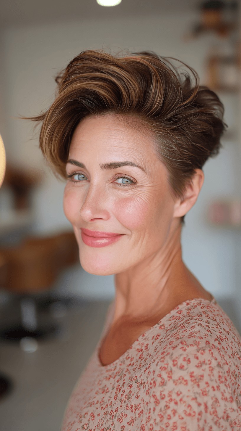 Stylish Voluminous Pompadour Pixie Cut