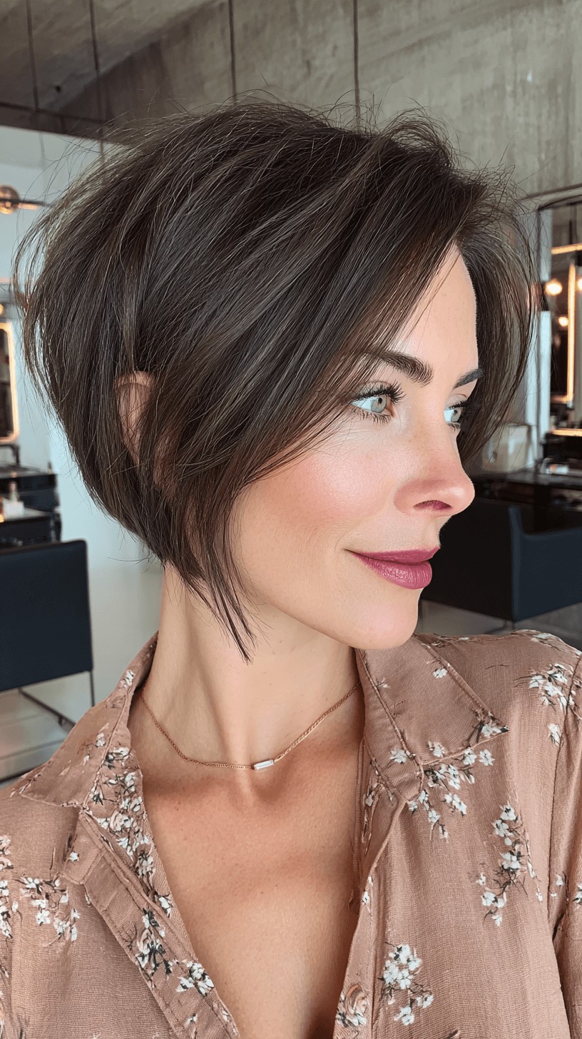 Textured Choppy Slope Bob with Soft Layers