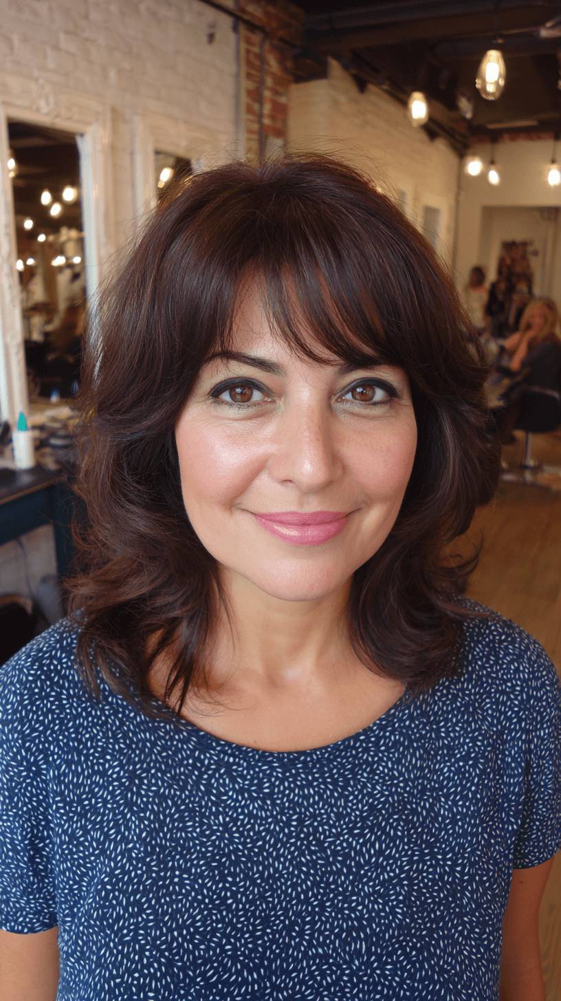 Textured Layered Cut with Soft Face-Framing Bangs