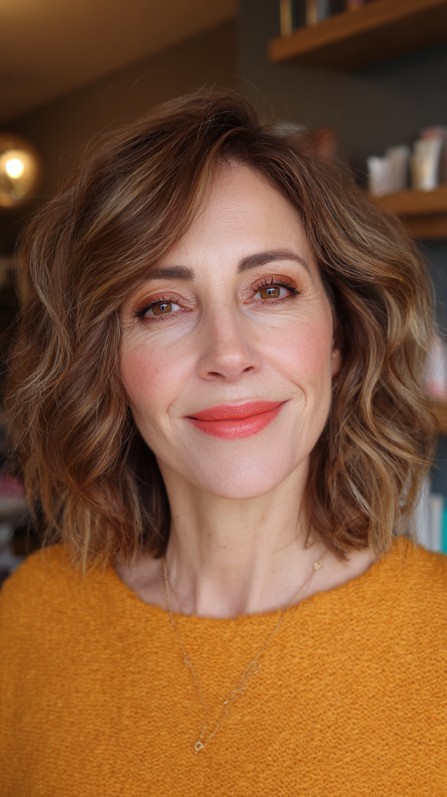 Textured Mid-Length Wavy Cut with Soft Layers