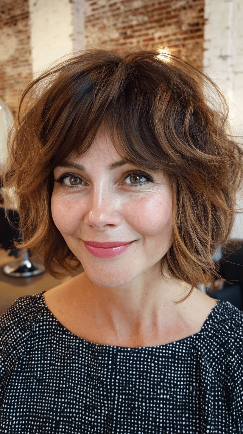 Textured Shaggy Bob with Face-Framing Layers