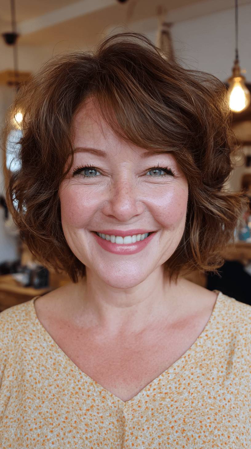 Textured Shaggy Bob with Soft Volume and Natural Curls