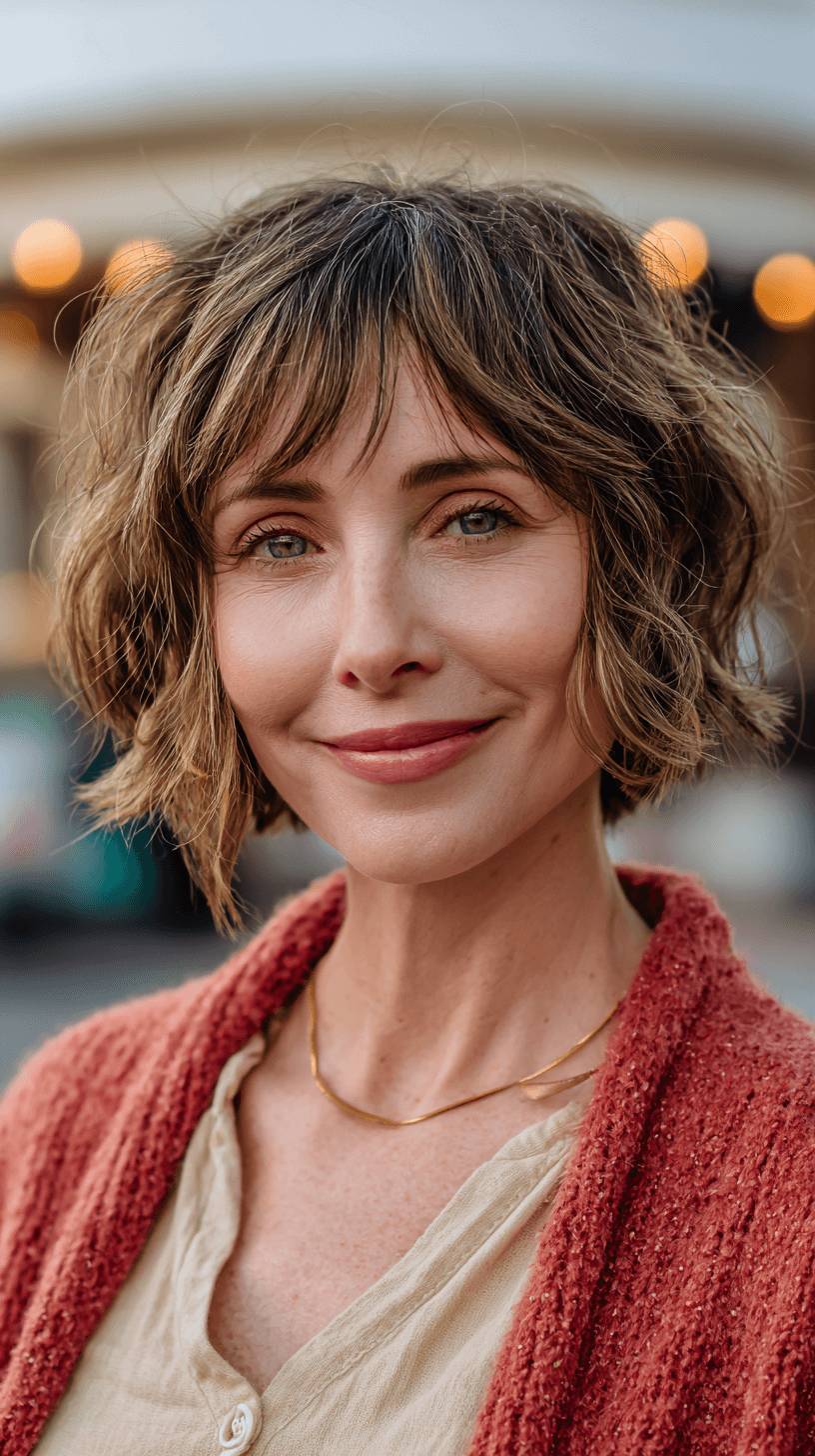 Textured Shaggy Bob with Soft Waves