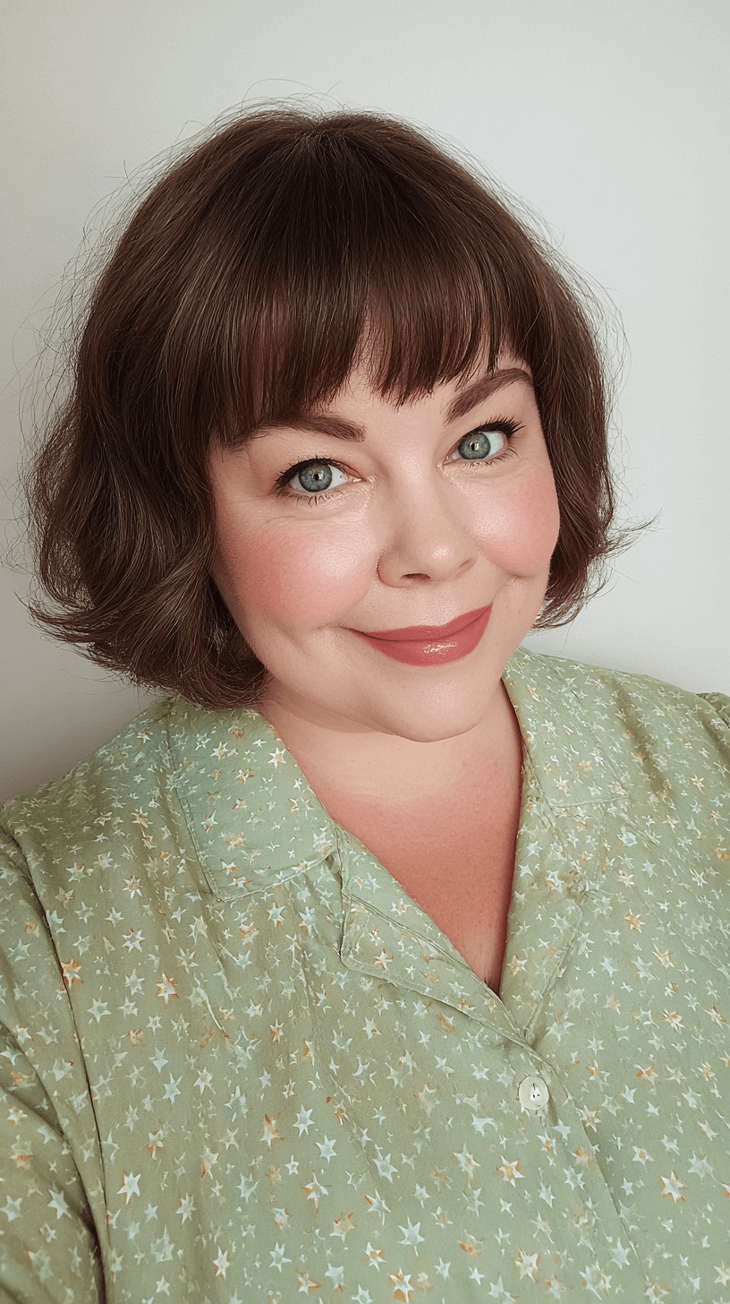 Textured Short Bob with Playful Bangs