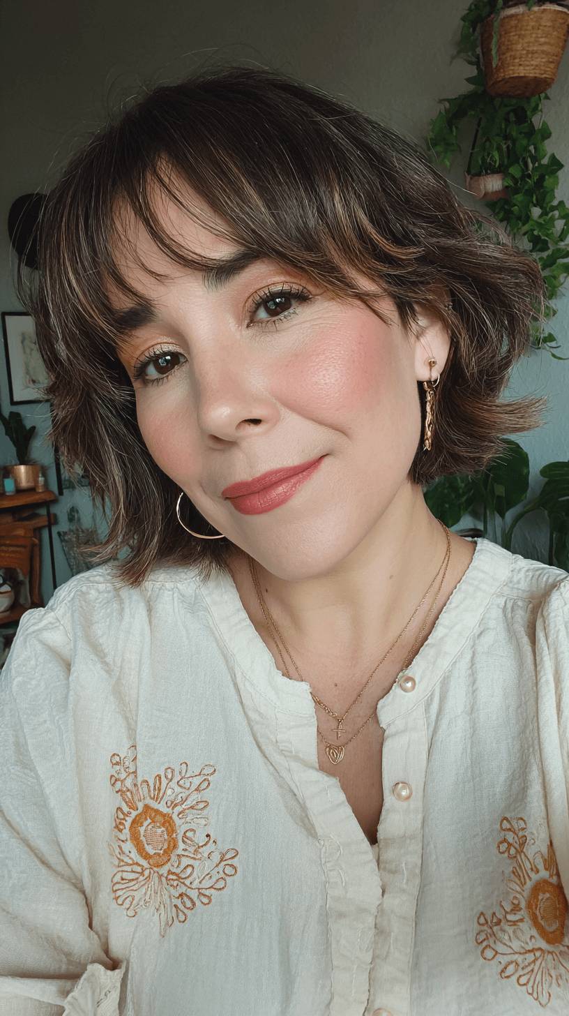 Textured Short Bob with Soft Face-Framing Layers