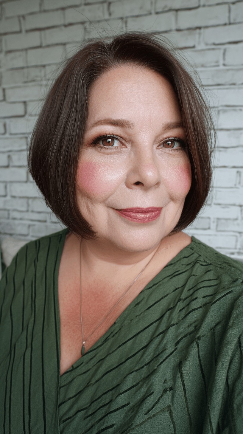 Textured Short Bob with Subtle Side-Swept Bangs