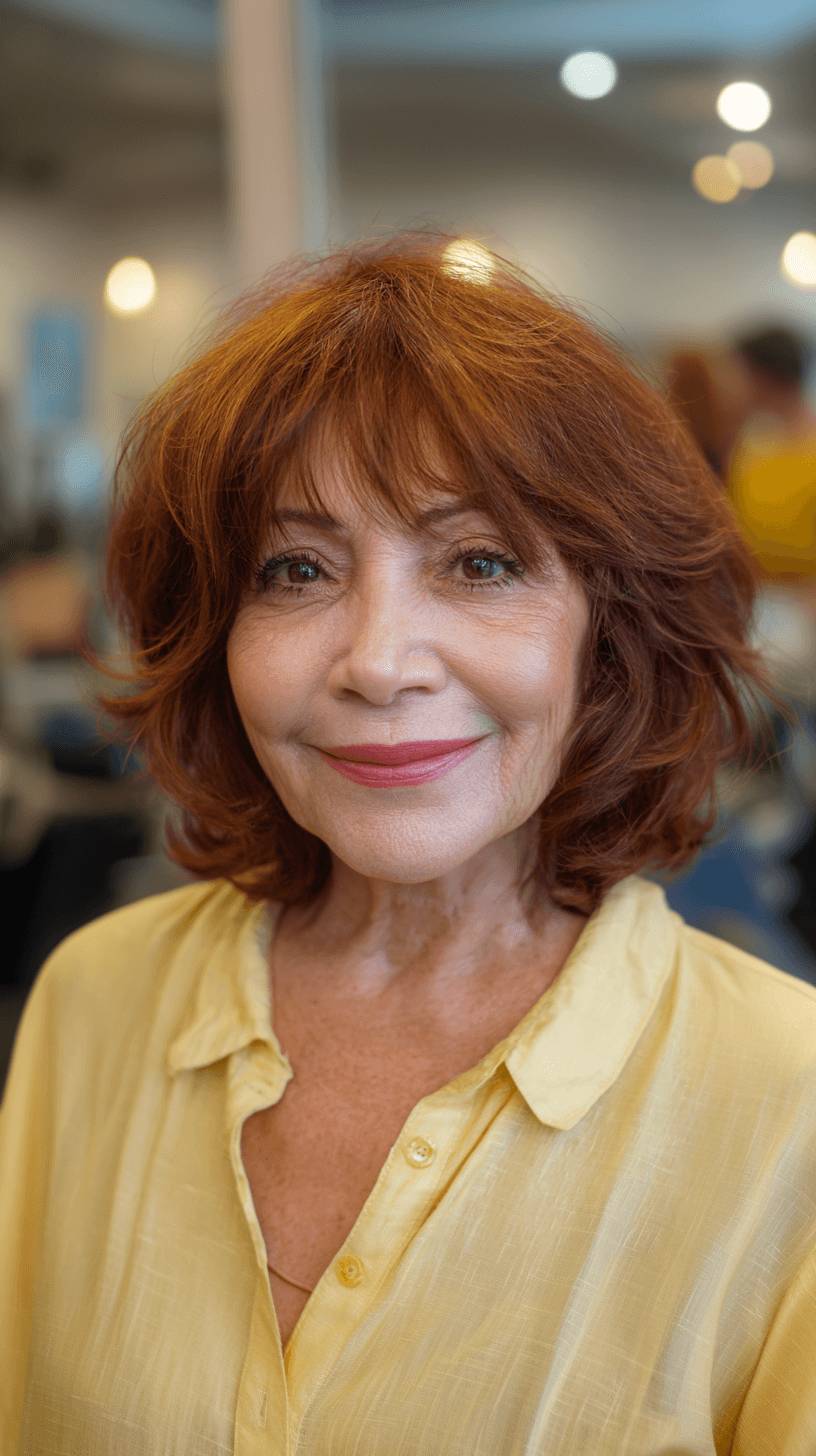 Textured Short Bob with Wispy Bangs